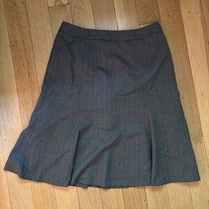 Brooks Brothers Gray Pinstripe Midi Skirt